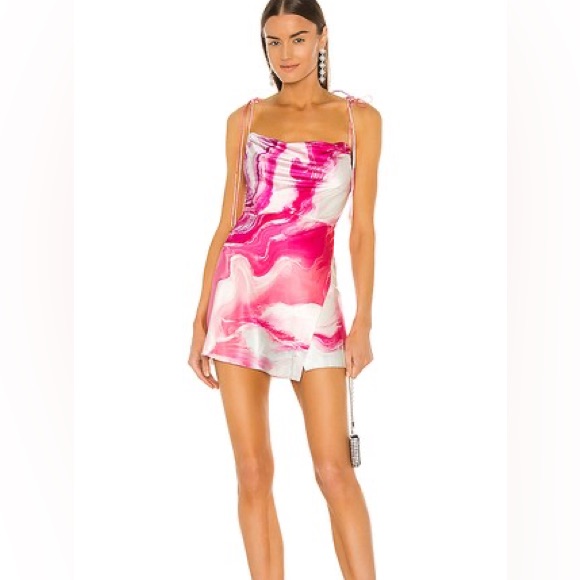 Retrofete Ariella Dress In Pink Marble